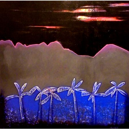 Whispers of Blue Beneath a Crimson Sky