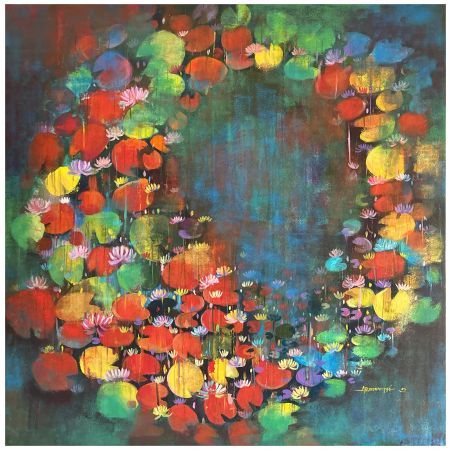 Circular Pond of Waterlilies