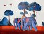 Harmonious Journey: Elephants in the Sacred Grove