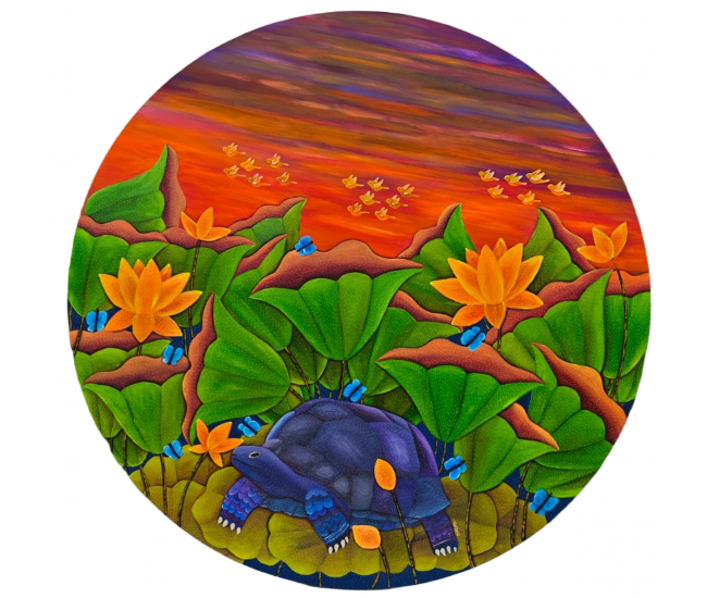 Twilight wanderer among Lotus dreams 