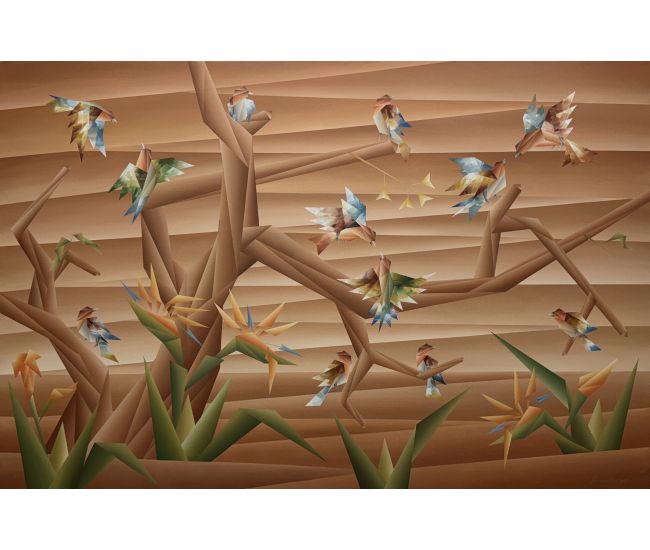Twelve flying birds 