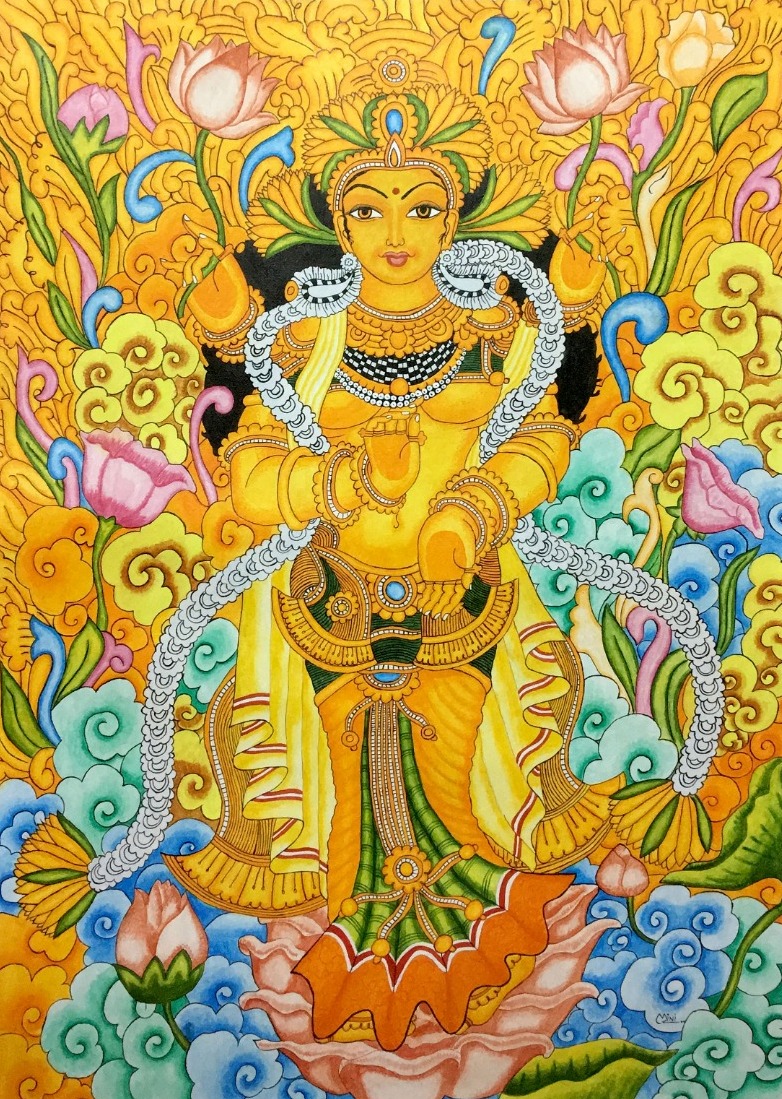 Goddess Lakshmi _ Kerala Mural