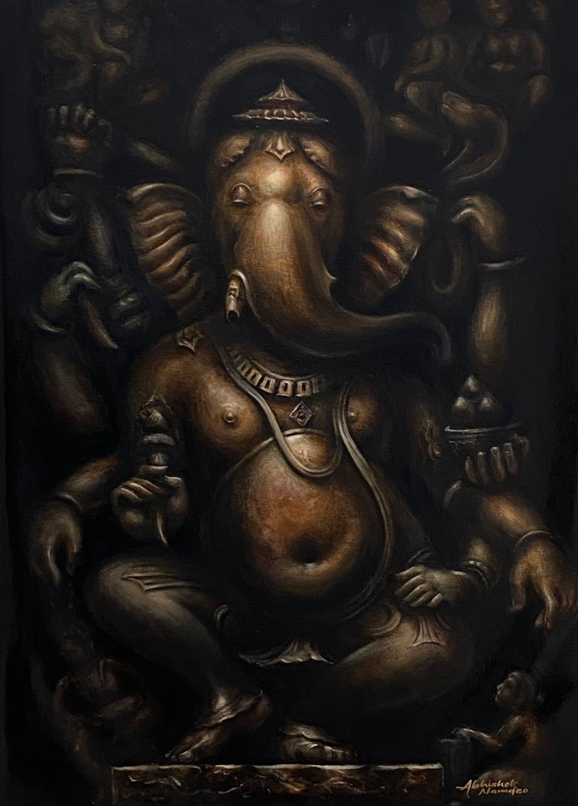 Ganesha oil painting 
