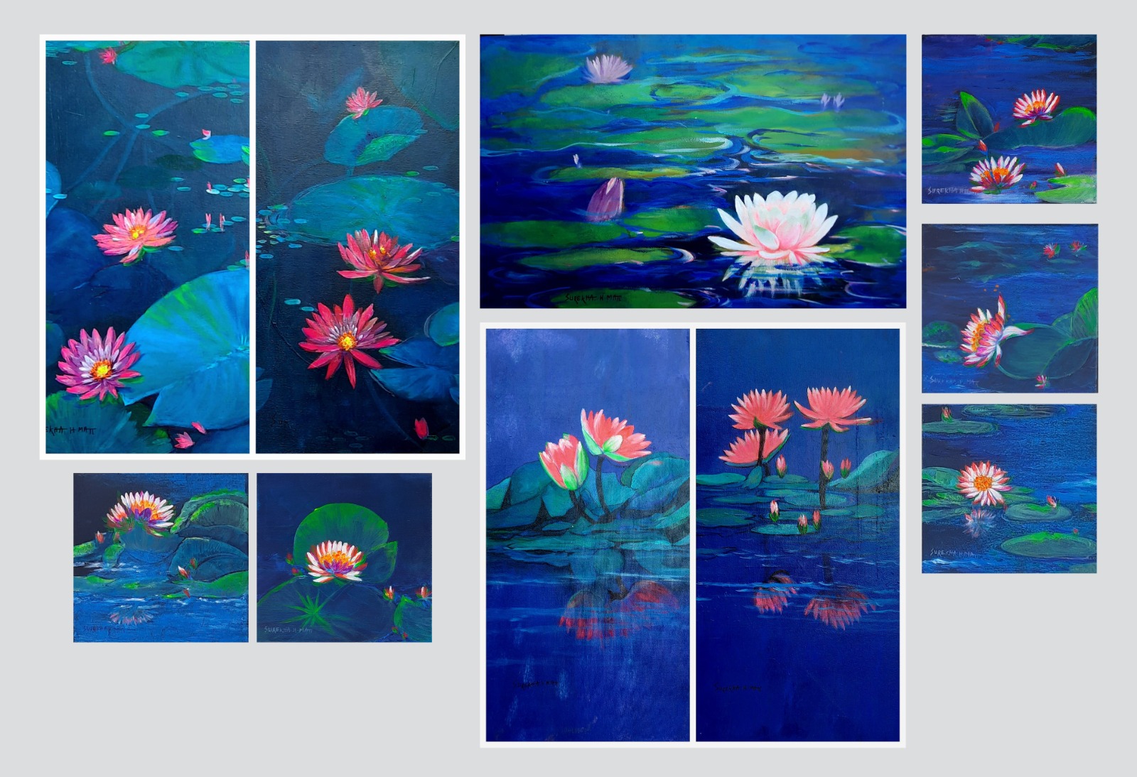 Blue Lotus Pond (Set of 10)