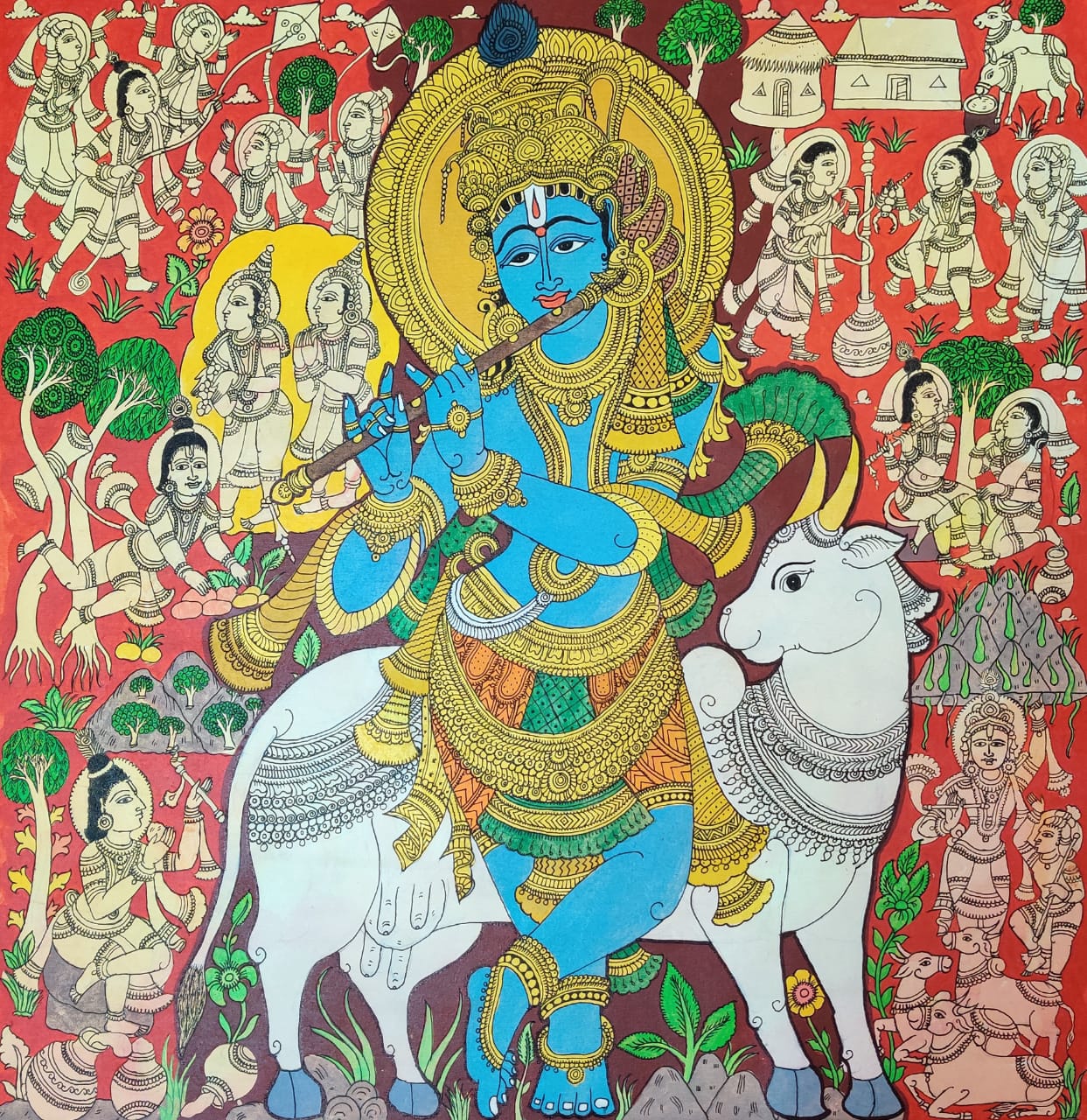 Krishna with the holy  cow