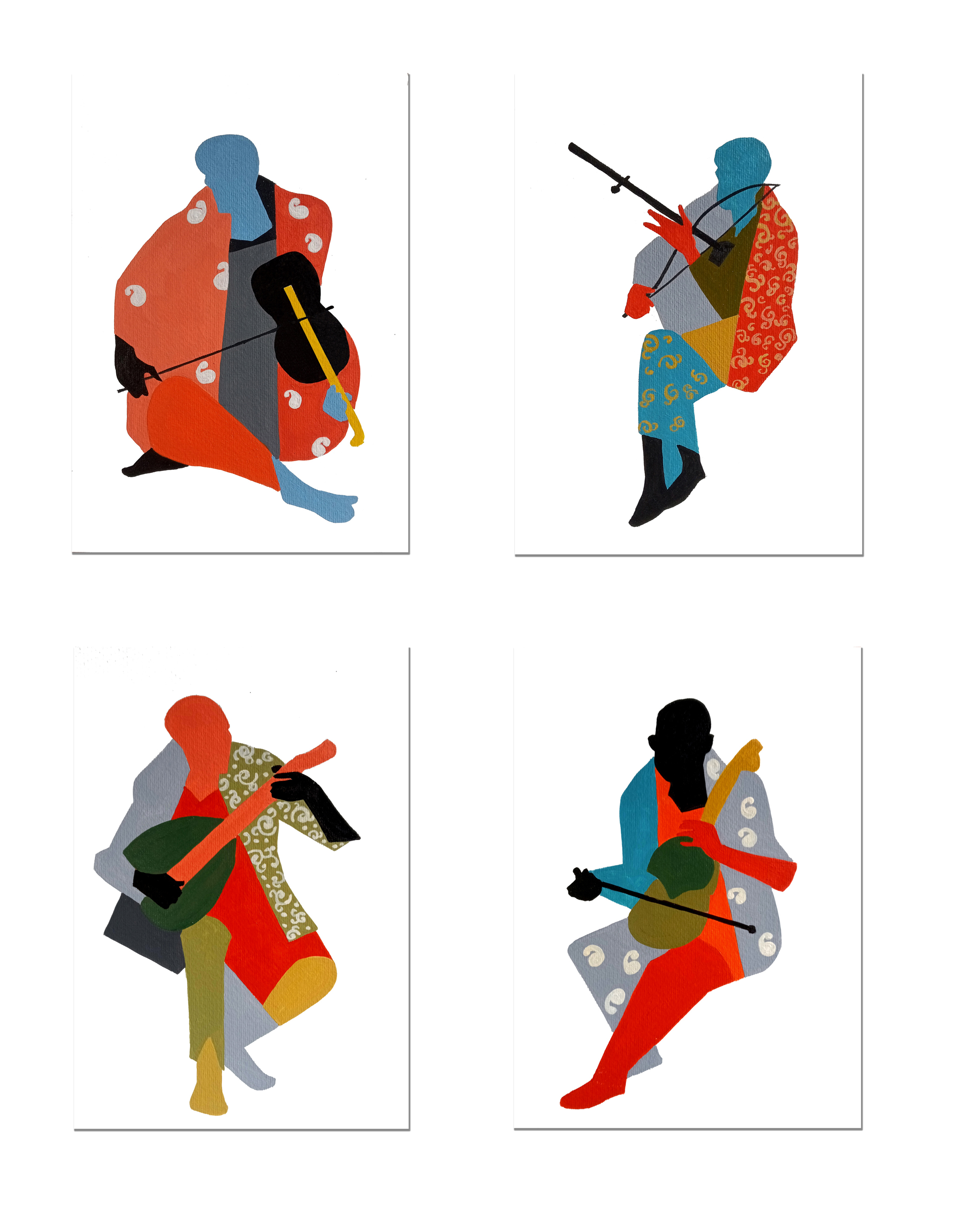 Musicians ( A set of 4 works )